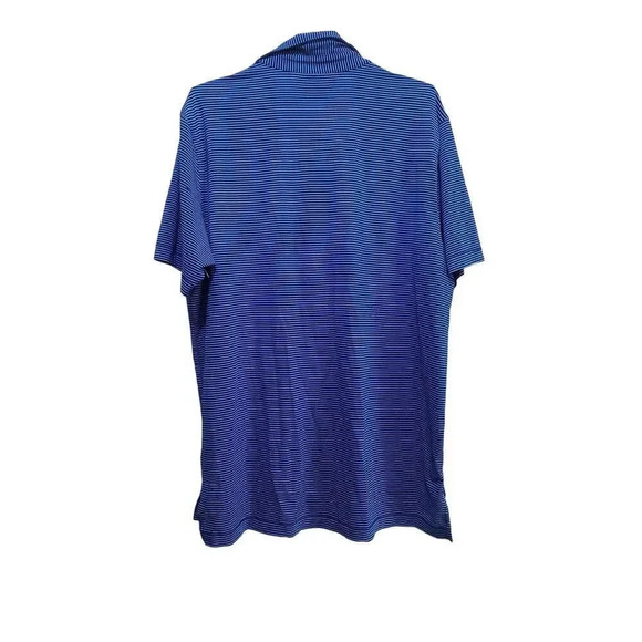 Peter Millar Summer Comfort Blue Short Sleeve Striped Polo Shirt Size Large - Picture 5 of 5